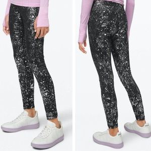 LULULEMON Ivivva Rhythmic Tight Shine Silver size 12